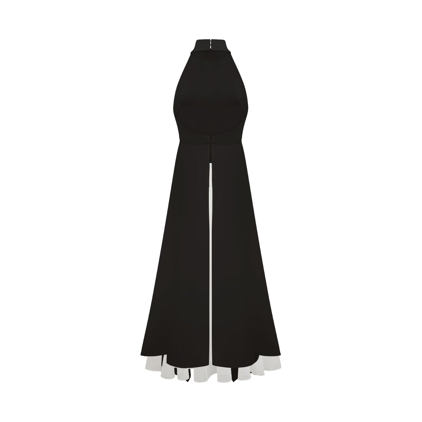 Noir | Vestido halter bicolor de caída fluida