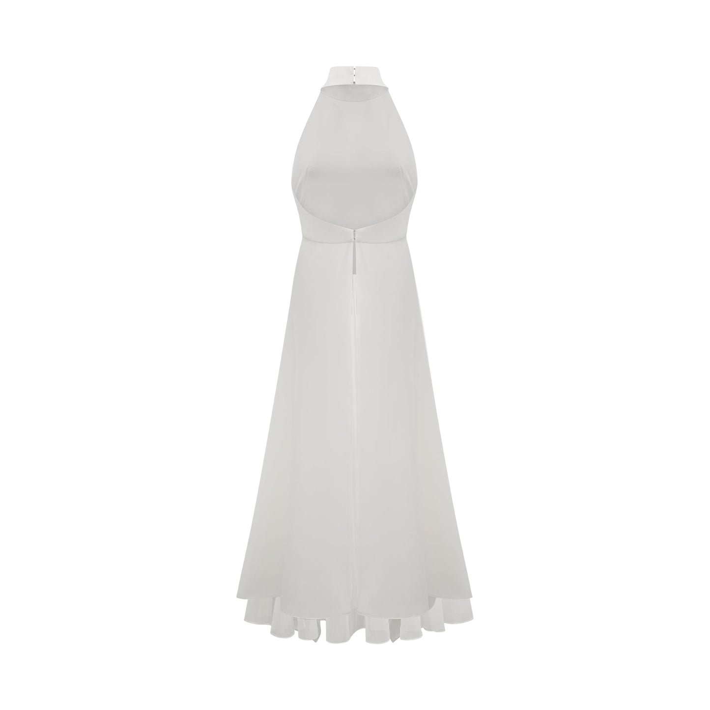 Noir | Vestido halter bicolor de caída fluida