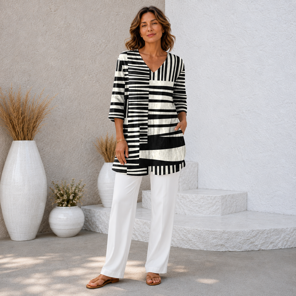 Sofía | Blusa larga con cuello en V