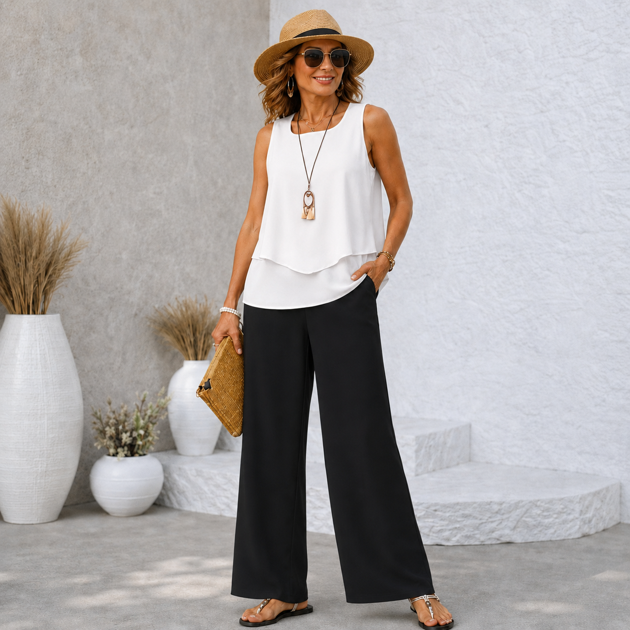 Jamie | Conjunto elegante de dos piezas con pantalón fluido