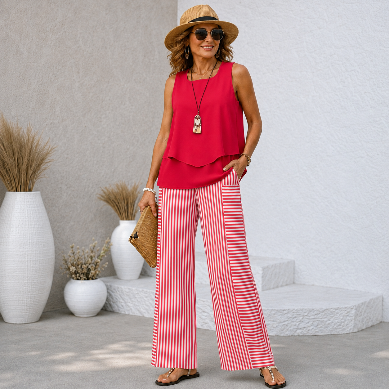 Jamie | Conjunto elegante de dos piezas con pantalón fluido