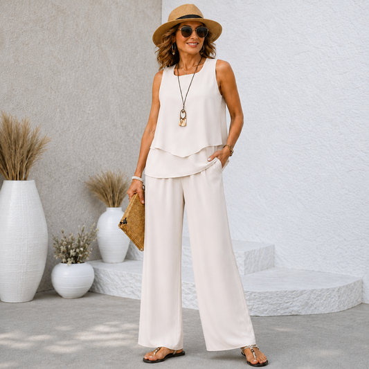 Jamie | Conjunto elegante de dos piezas con pantalón fluido