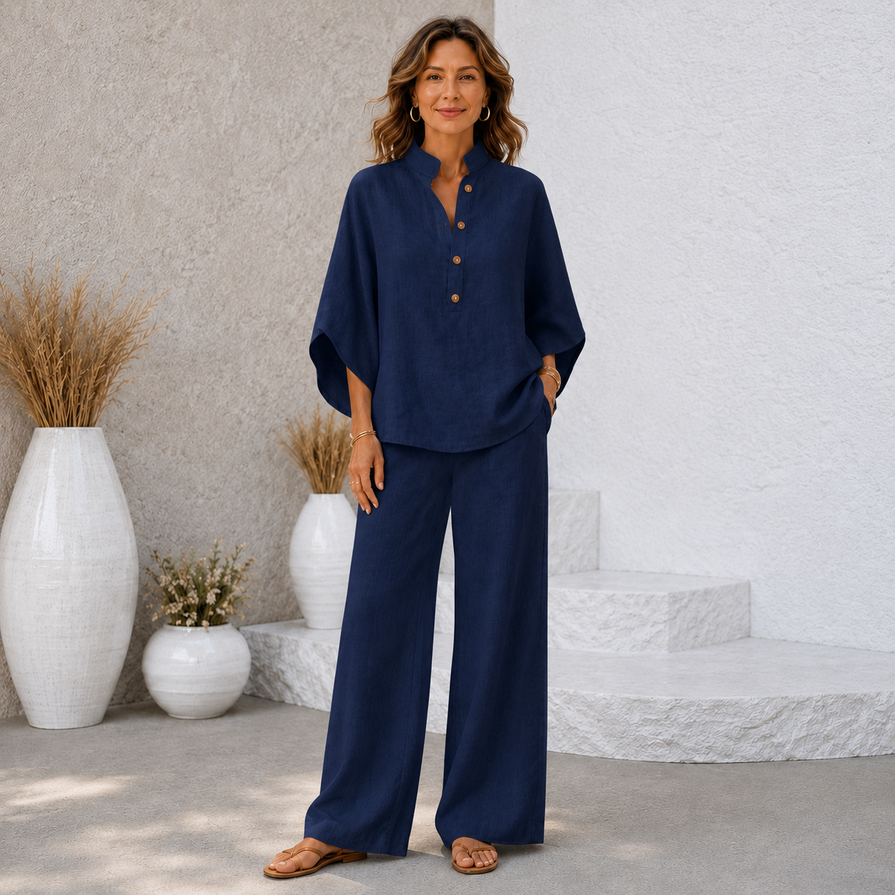 Mariel | Conjunto de algodón y lino