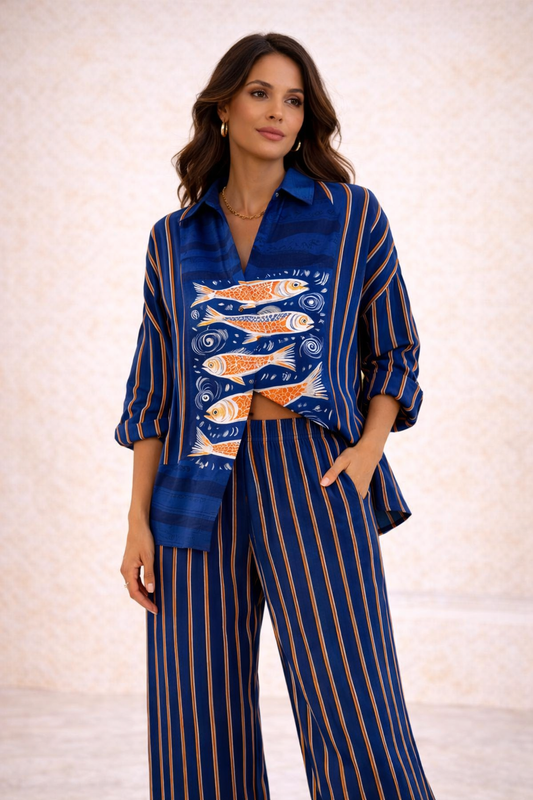 Maisey | Conjunto elegante de lino y algodón